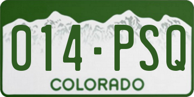 CO license plate 014PSQ