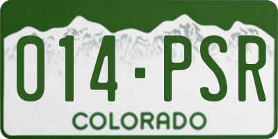CO license plate 014PSR