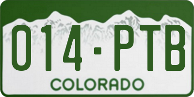 CO license plate 014PTB