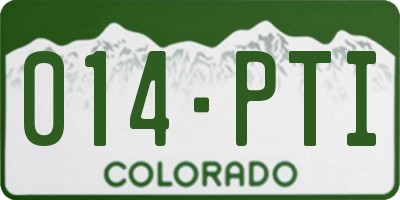 CO license plate 014PTI