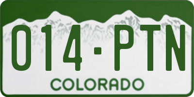 CO license plate 014PTN