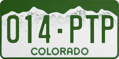 CO license plate 014PTP