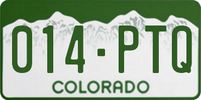 CO license plate 014PTQ