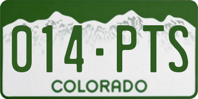 CO license plate 014PTS