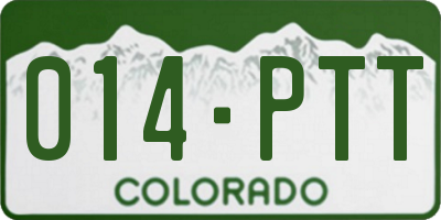 CO license plate 014PTT