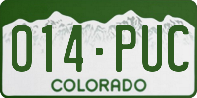 CO license plate 014PUC