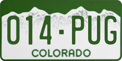 CO license plate 014PUG