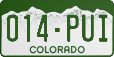 CO license plate 014PUI