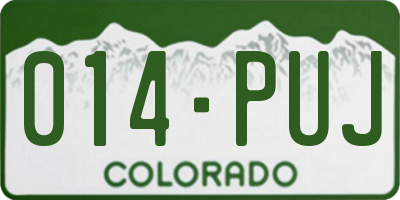 CO license plate 014PUJ