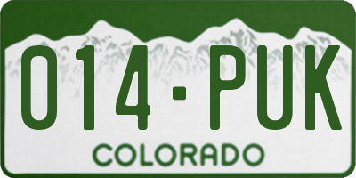 CO license plate 014PUK