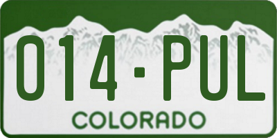 CO license plate 014PUL