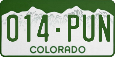 CO license plate 014PUN