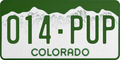 CO license plate 014PUP
