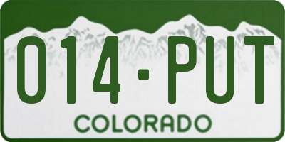 CO license plate 014PUT