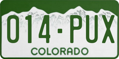 CO license plate 014PUX