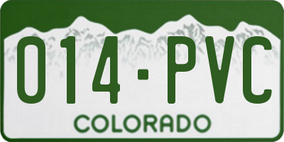CO license plate 014PVC