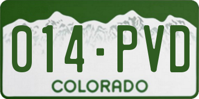 CO license plate 014PVD