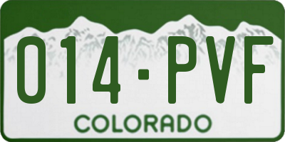 CO license plate 014PVF
