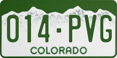 CO license plate 014PVG