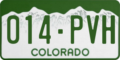 CO license plate 014PVH