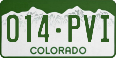 CO license plate 014PVI