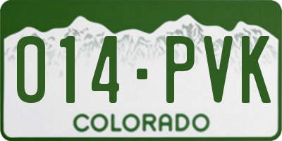 CO license plate 014PVK