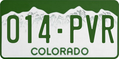 CO license plate 014PVR