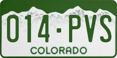 CO license plate 014PVS