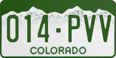 CO license plate 014PVV
