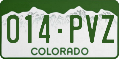 CO license plate 014PVZ