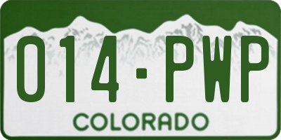 CO license plate 014PWP