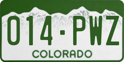 CO license plate 014PWZ