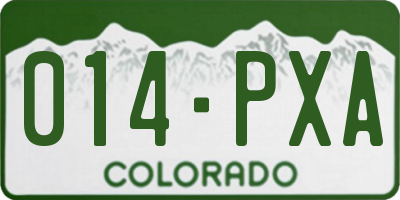 CO license plate 014PXA