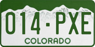CO license plate 014PXE