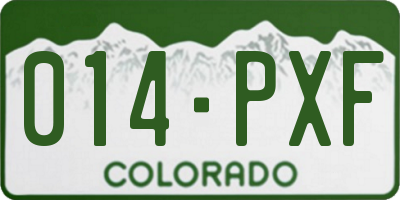 CO license plate 014PXF