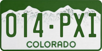 CO license plate 014PXI
