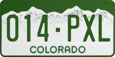 CO license plate 014PXL