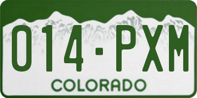CO license plate 014PXM