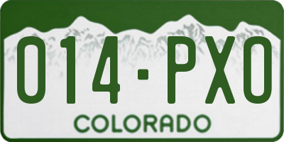CO license plate 014PXO