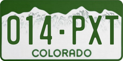 CO license plate 014PXT