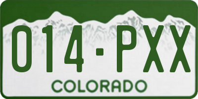 CO license plate 014PXX