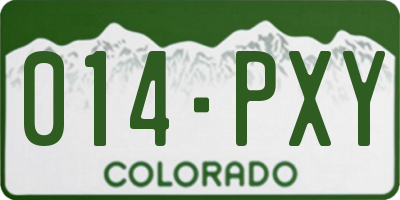 CO license plate 014PXY