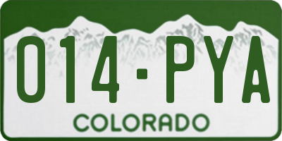 CO license plate 014PYA