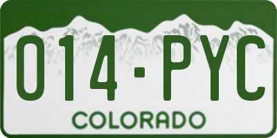 CO license plate 014PYC