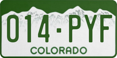 CO license plate 014PYF