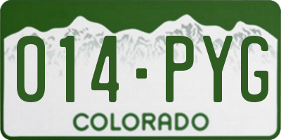 CO license plate 014PYG