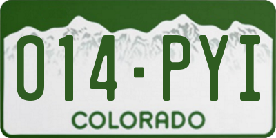 CO license plate 014PYI