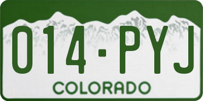 CO license plate 014PYJ
