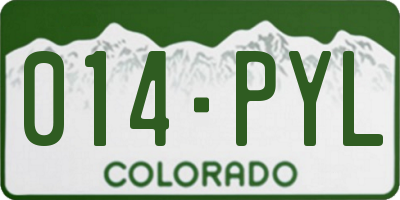 CO license plate 014PYL