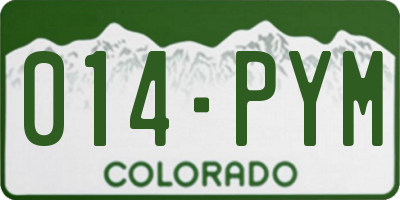 CO license plate 014PYM